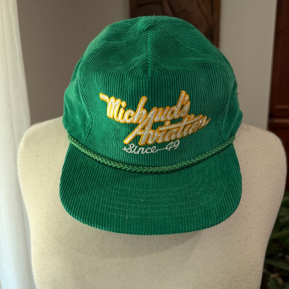 Vintage Corduroy Rope Hat Michpucks Auction Strapback Farm Cap